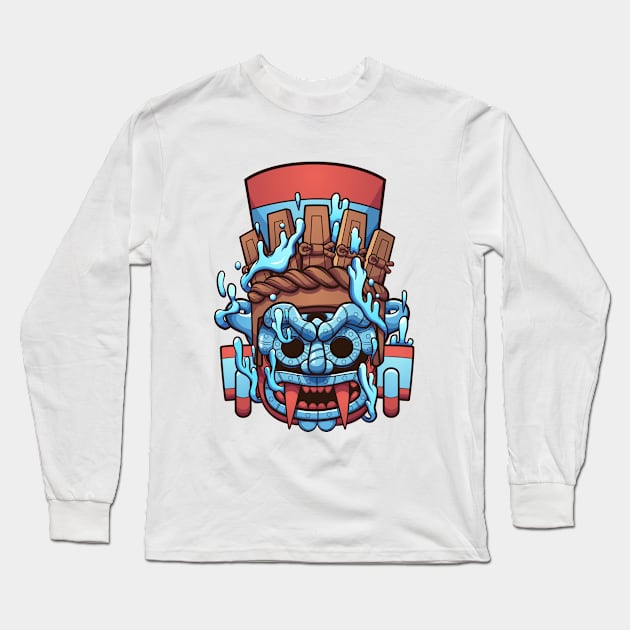 Monster Wooden Head Long Sleeve T-Shirt by Mako Design 